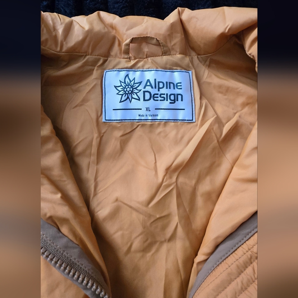 Alpine Design Quarter Zip Jacket in Orange and Tan - Picture 2 of 3